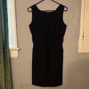 Calvin Klein Black Sleeveless Drawstring Waist Mini Dress